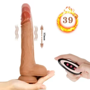 D40 Realistic Thrusting & Warming Silicone Vibrating Dildo with Remote Control 8.3 Inch